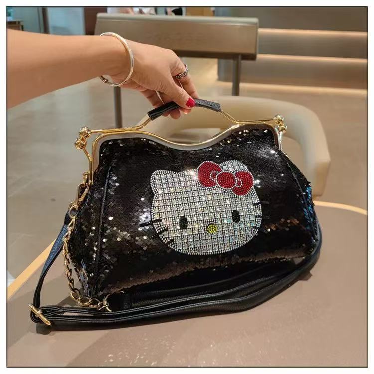 Noble diamond-encrusted leather handbag