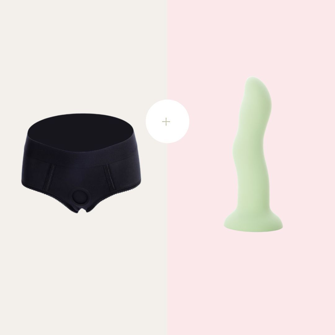 Dual Density Dildo Velvet Touvh Strap On Harness​ Panties​