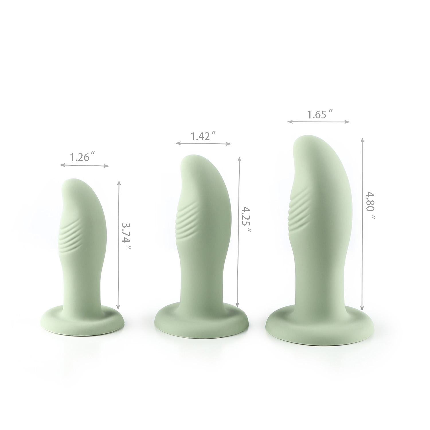 LUNA SILICONE NON-REALISTIC SUCTION CUP MINI DILDO ANAL PLAY IN GREEN