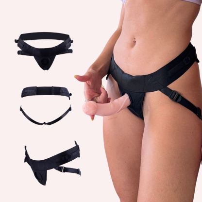 Jock Harness Adjustable Strap On Black - Nylon