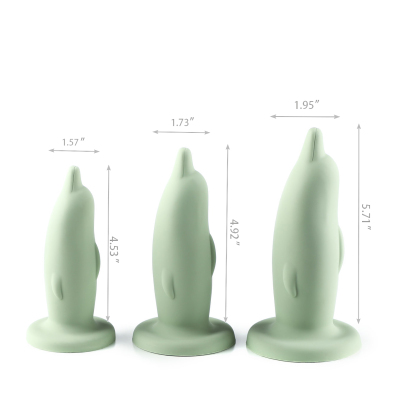 FANTASY DOLPHIN TEXTURED SILICONE DILDO ANAL PLAY IN GREEN