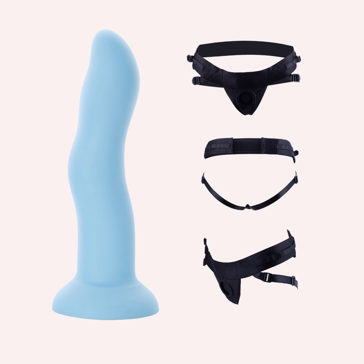 Velvet Touch Blue Dual Density Dildo Harness Kit​ 
