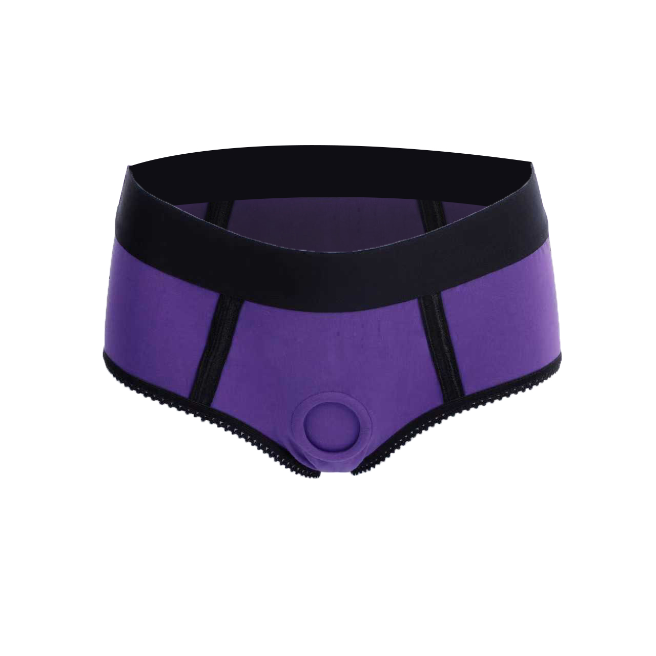 Lace Trim Strapon Panties Purple Strap On​