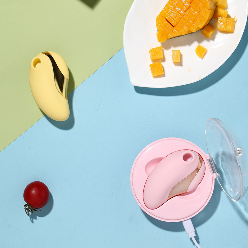 10 SPEEDS MANGO PIE CLITORAL SUCTION STIMULATOR VIBRATOR -Yellow