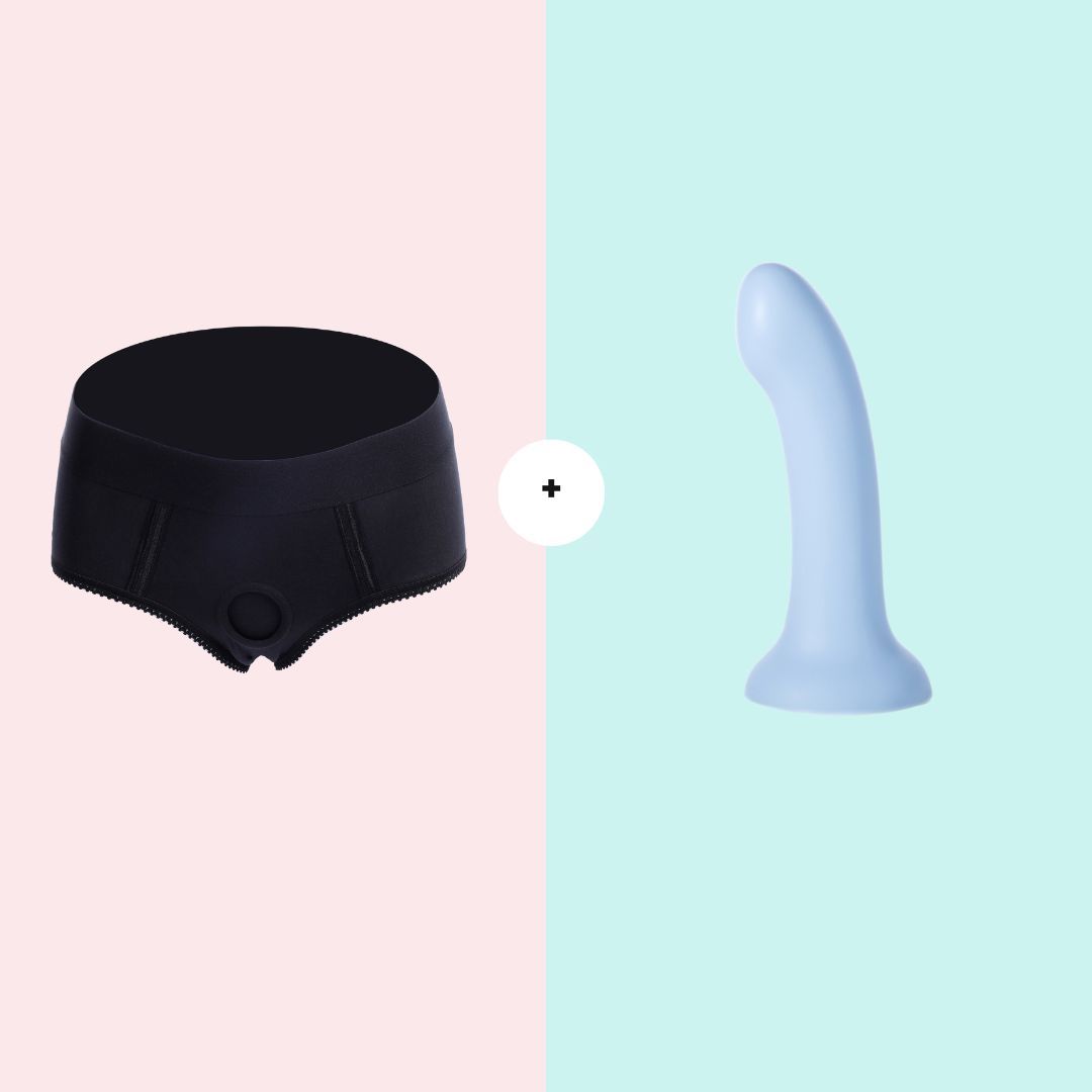 Crassie Kit | Harness Strap On Blue Dildo