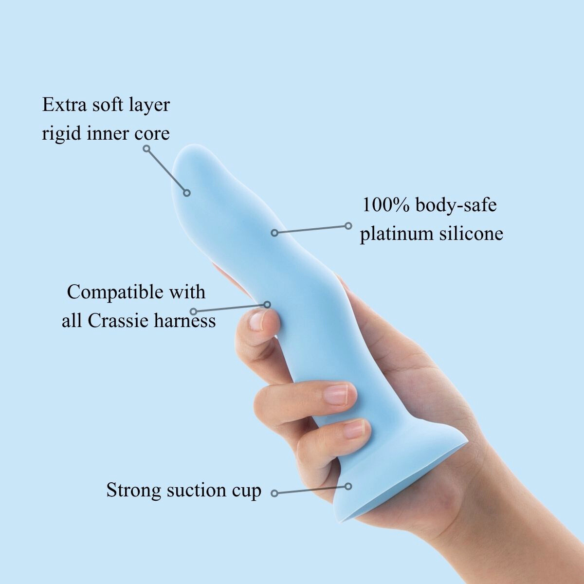 Velvet Touch Blue Dual Density Dildo Harness Kit​ 