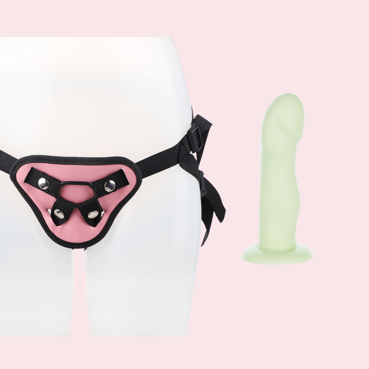 Starter Pink Strap On Harness Dildo Kit