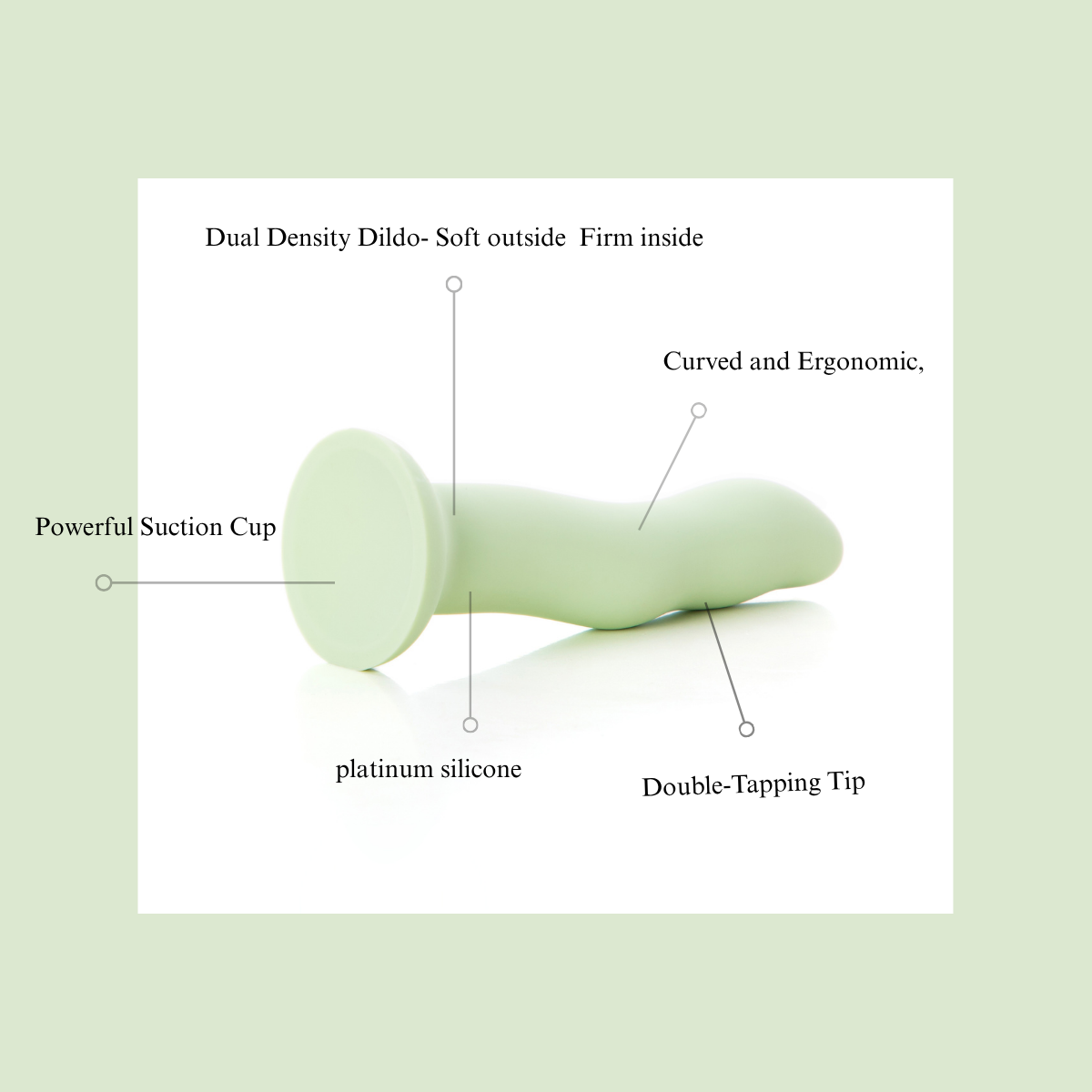 Soft Silicone Dildos​ Dual Density Strap On Velvet Touch Green