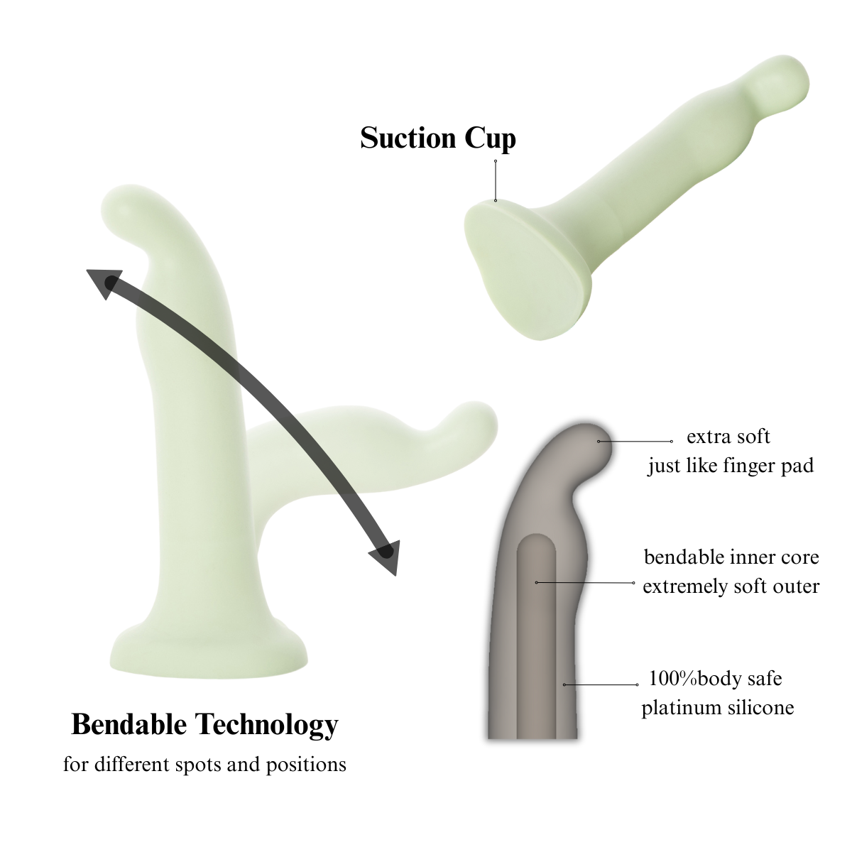 Bendable Rabbit Dildo -Green
