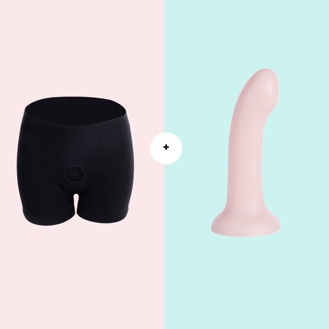 Crassie Kit | Pink Silicone Dildo Strap On And Harness 