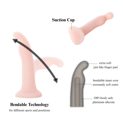 Pink Dildo Flexible Strap On Rabbit