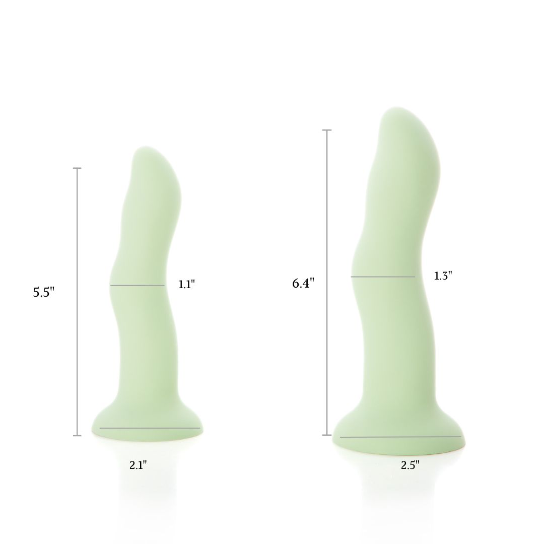 Soft Silicone Dildos​ Dual Density Strap On Velvet Touch Green