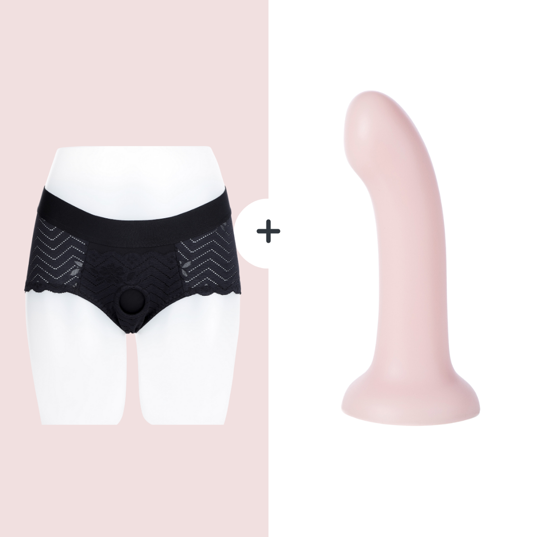 Crassie Kit | Strap On Harness Underwear + Pink Dildo Sense