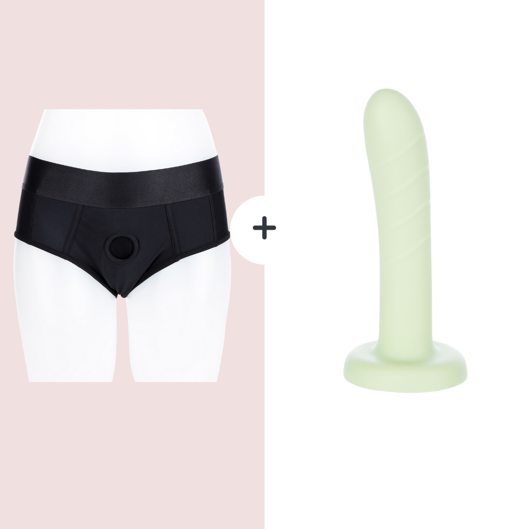 Crassie Kit | Dildo Harness FStrap On Harness Underwear + Green Dildo