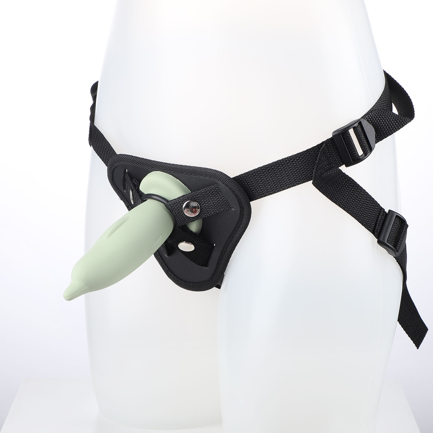 STRAP-ON DILDO DOLPHIN+BLACK HARNESS WITH O'RING