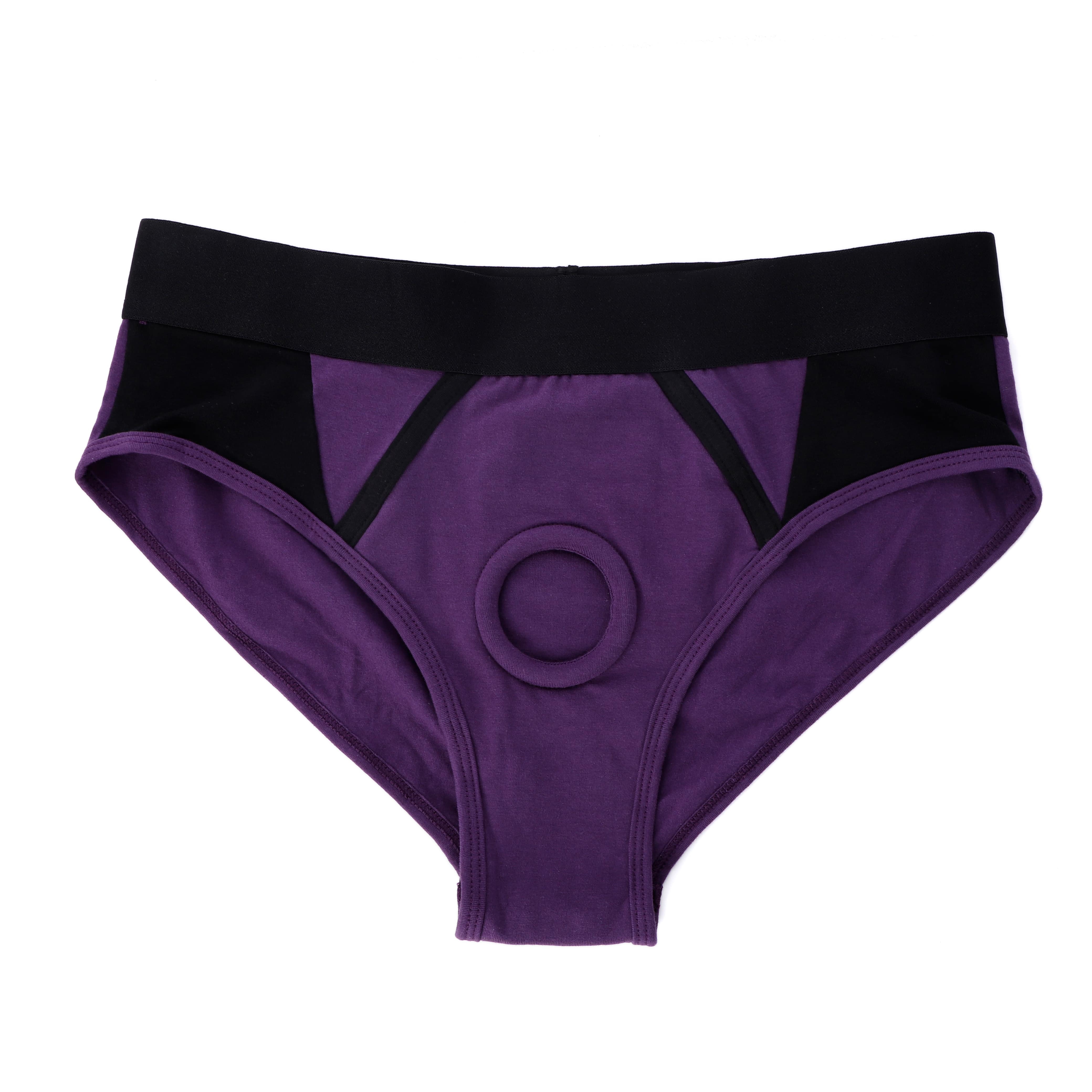 Purple Brief Dildo Harness 