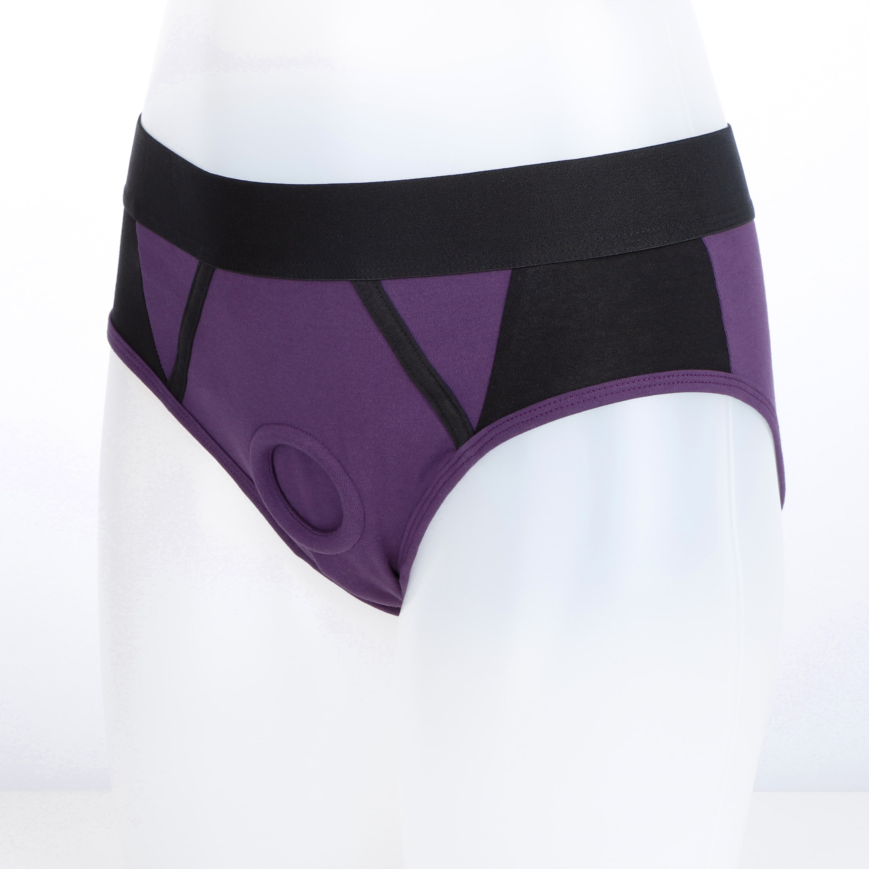 Purple Brief Dildo Harness 