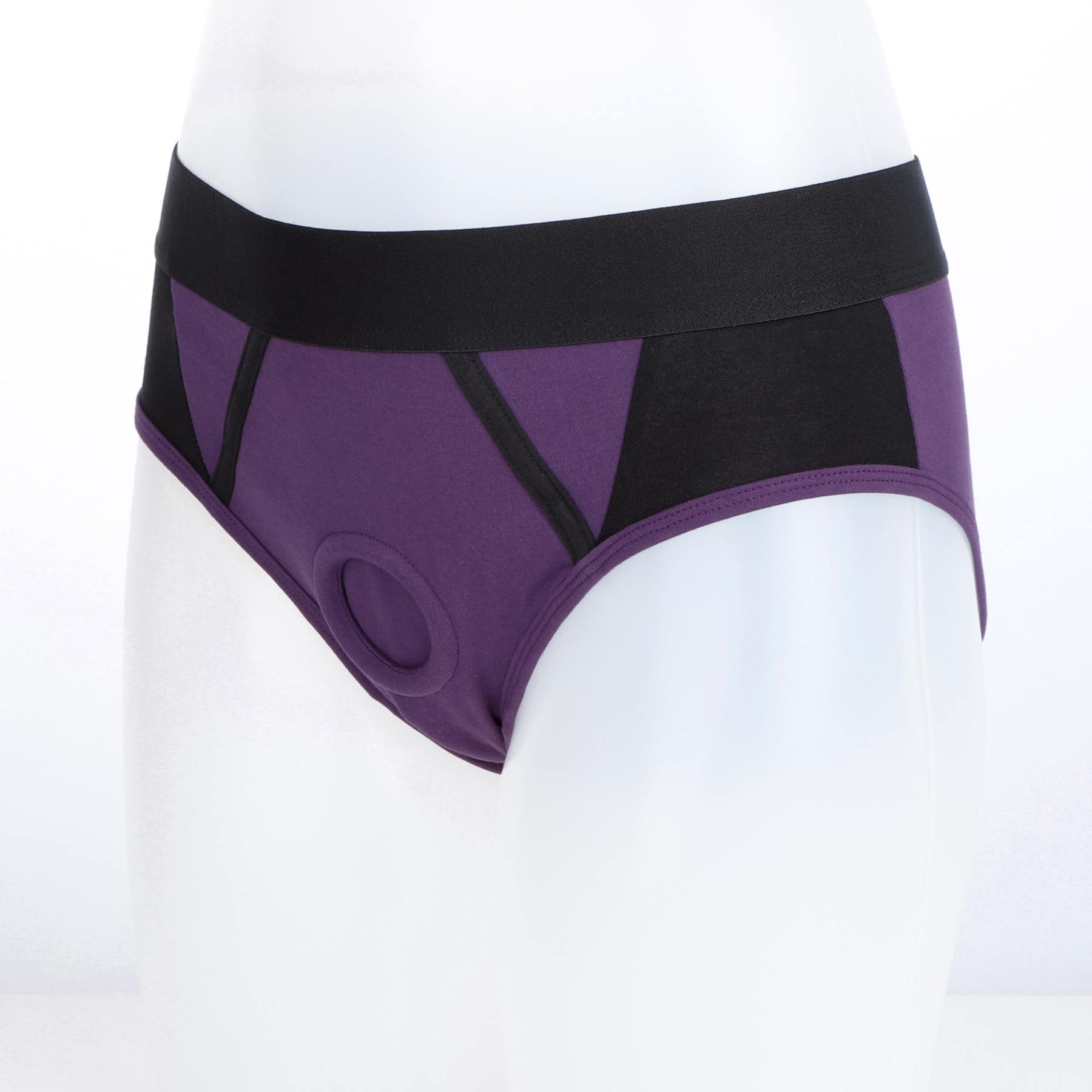 Purple Brief Dildo Harness 