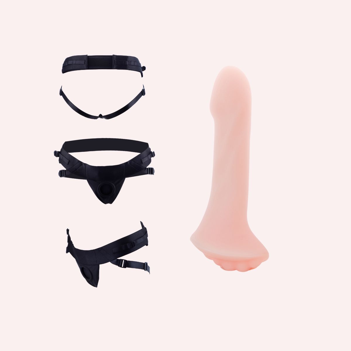 Flex Pink Dual Density Dildo With Grinding Base + Joque Harness
