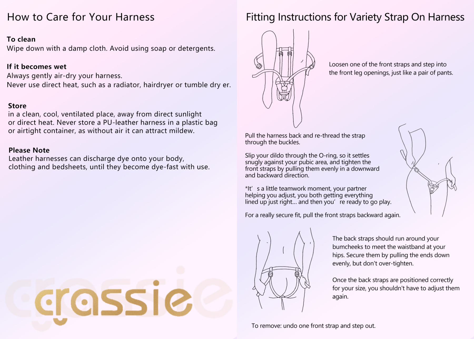 Variety Lesbian Strap On Pink leather dildo harness