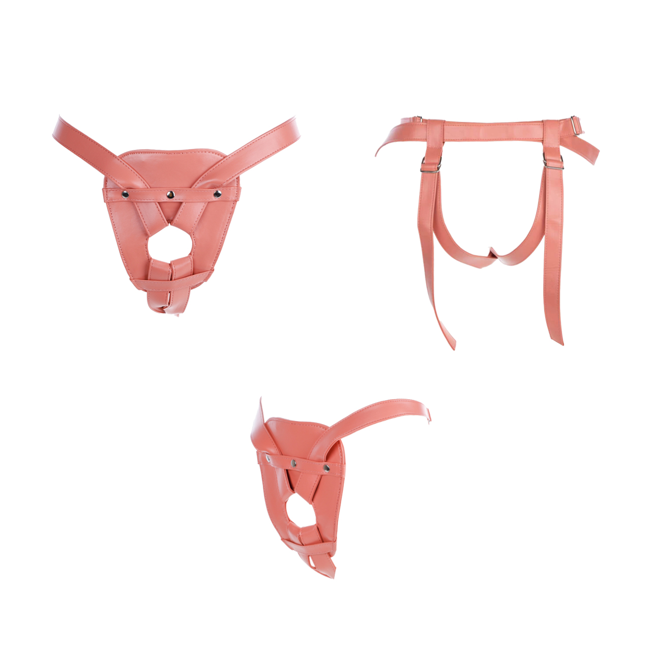 Variety Lesbian Strap On Pink leather dildo harness