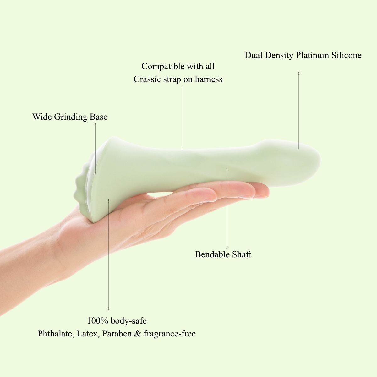 Green Dildo With Grinding Base 