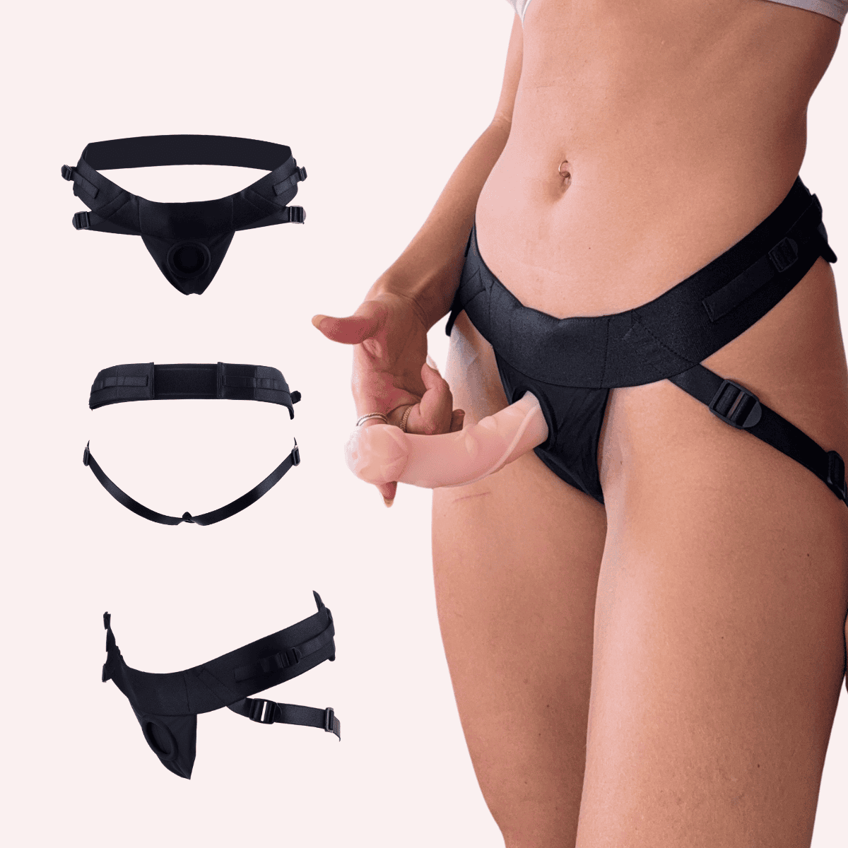 rose bendable dildo with harness kit