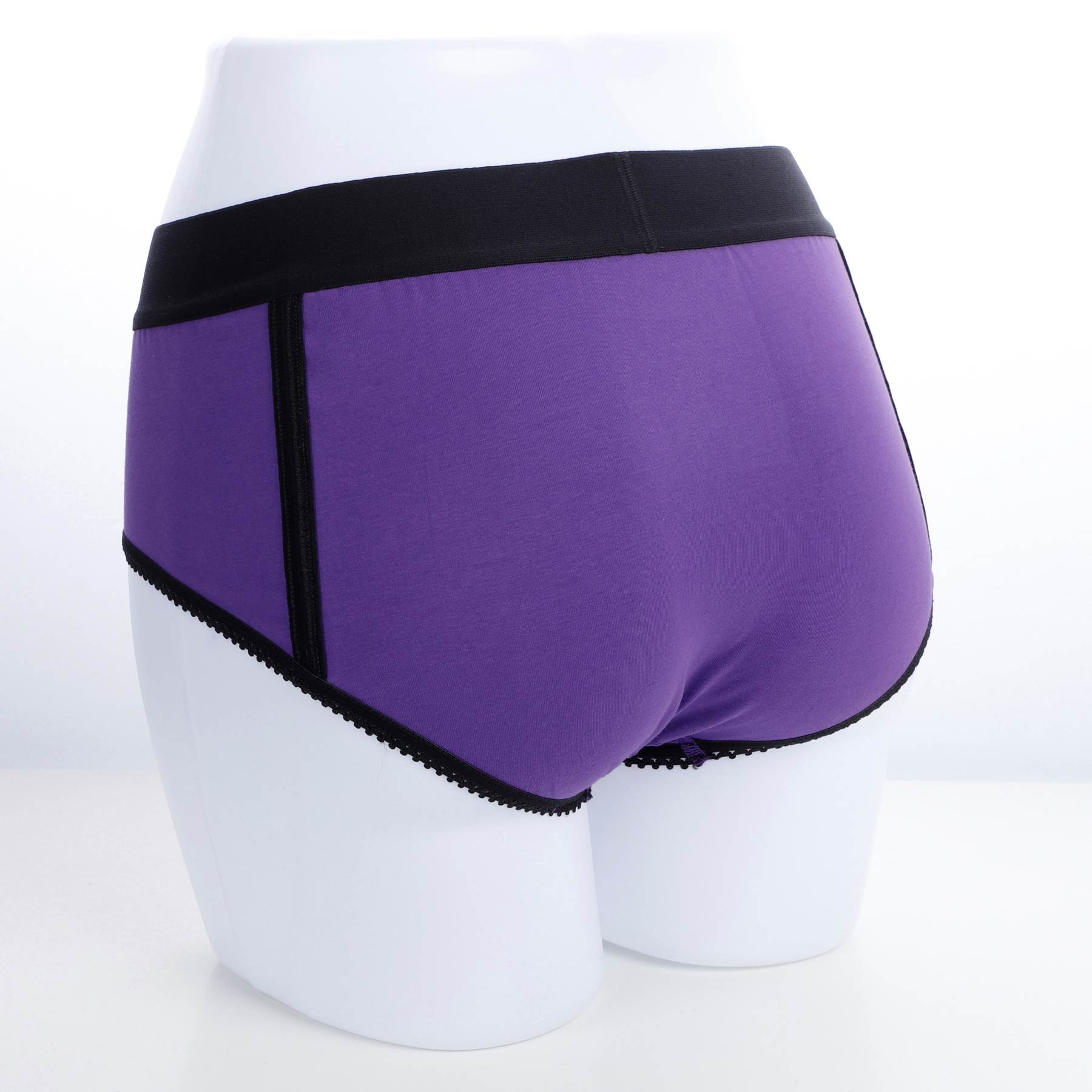 Lace Trim Strapon Panties Purple Strap On​