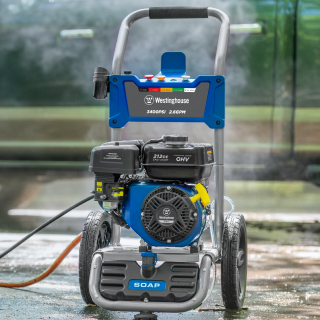 Powerful pressure washer with adjustable nozzles for versatile cleaning