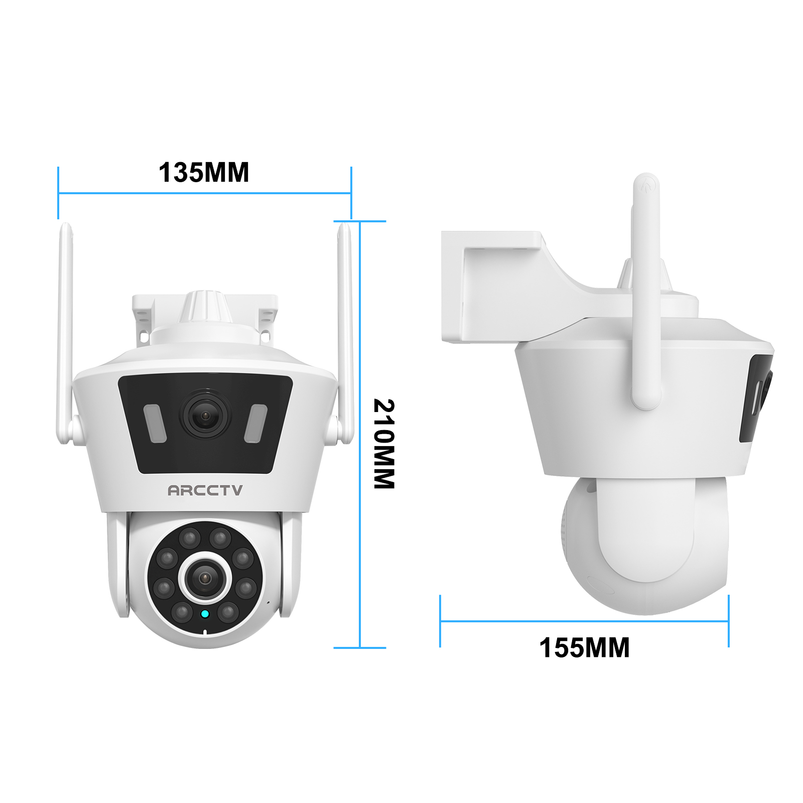 ARCCTV P7 3MP Surveillance Camera Dual Lens Dual Live View Outdoor Camera