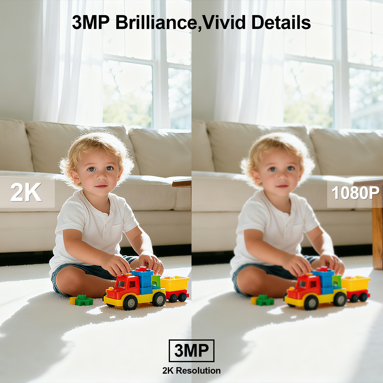 ARCCTV 2K WiFi Baby Monitor Camera HD Two Way Talk IR Night Vision Security PTZ Camera 360° View Auto Tracking
