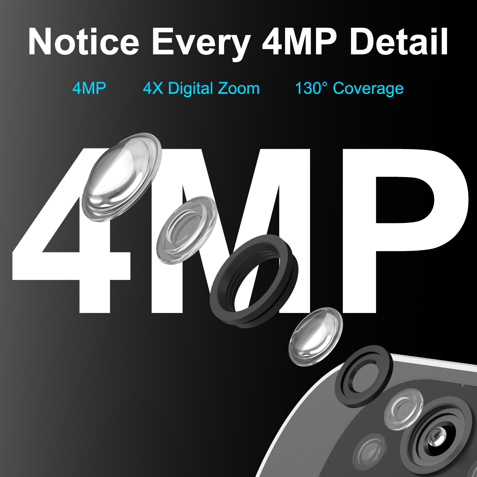 ARCCTV Pro 2K 4MP C3 Wifi Solar Battery Camera Kit CCTV System with 64GB SD Card