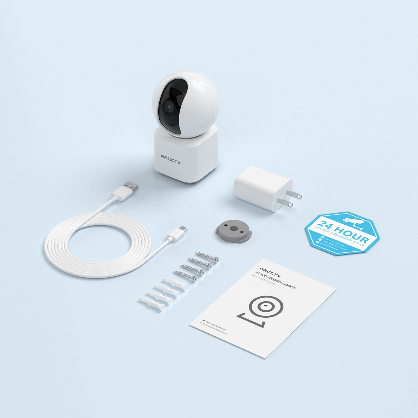 ARCCTV 2K WiFi Baby Monitor Camera HD Two Way Talk IR Night Vision Security PTZ Camera 360° View Auto Tracking