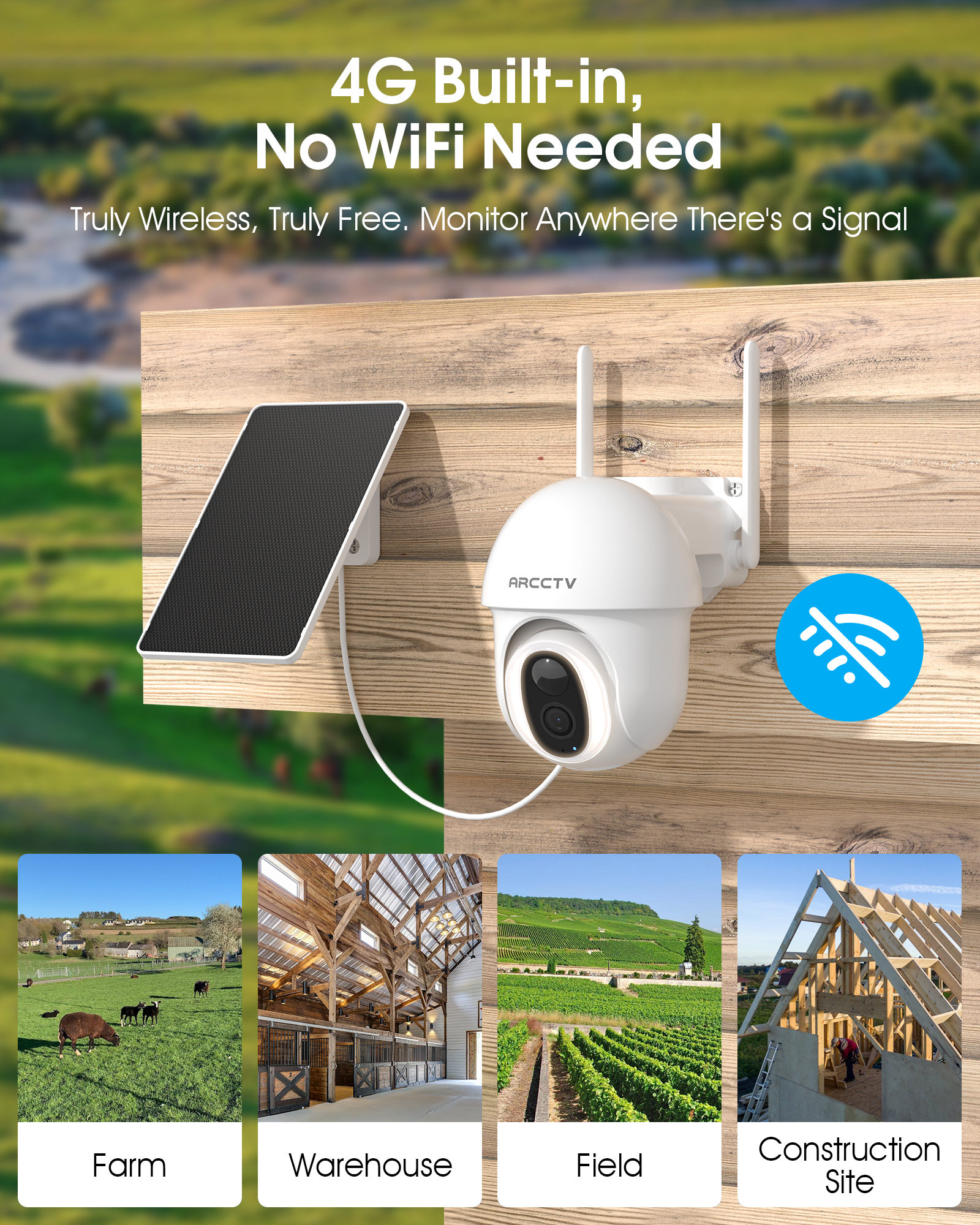 ARCCTV 4G LTE Cellular Security Camera Outdoor