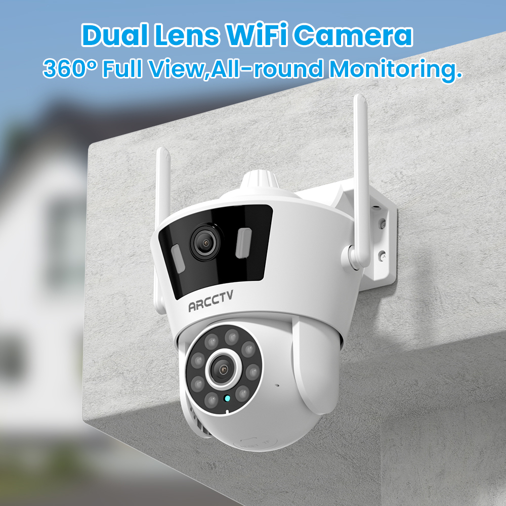ARCCTV P7 3MP Surveillance Camera Dual Lens Dual Live View Outdoor Camera