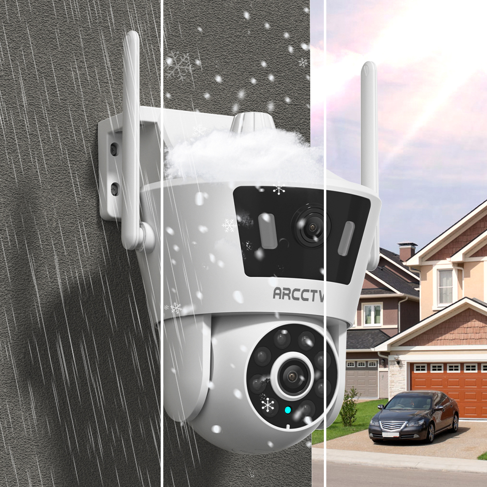 ARCCTV P7 3MP Surveillance Camera Dual Lens Dual Live View Outdoor Camera