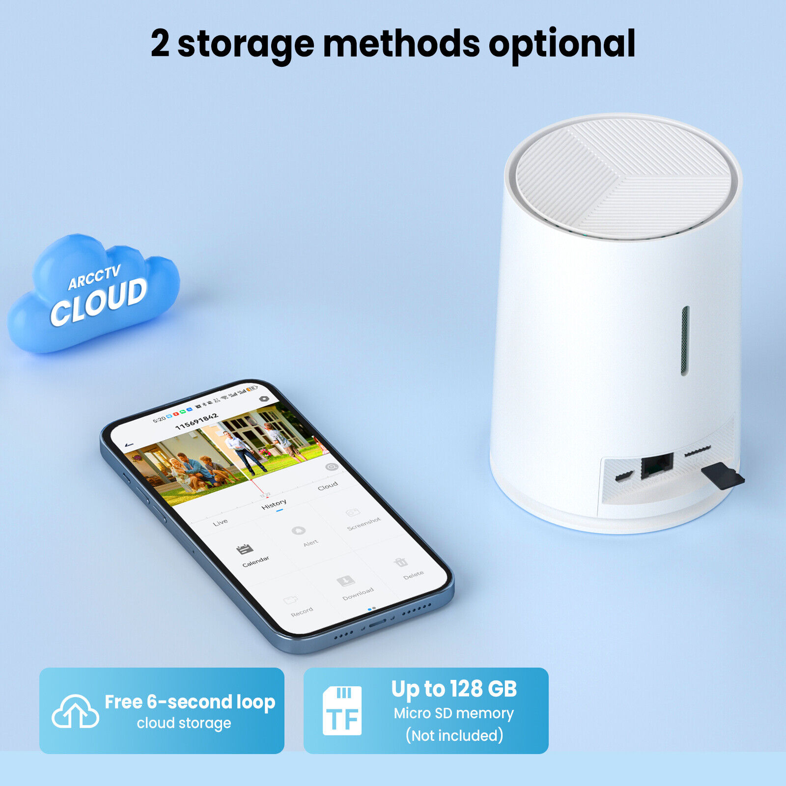 ARCCTV Pro 2K 4MP Integrated Solar Panel Battery Cameras System with 64GB SD Card