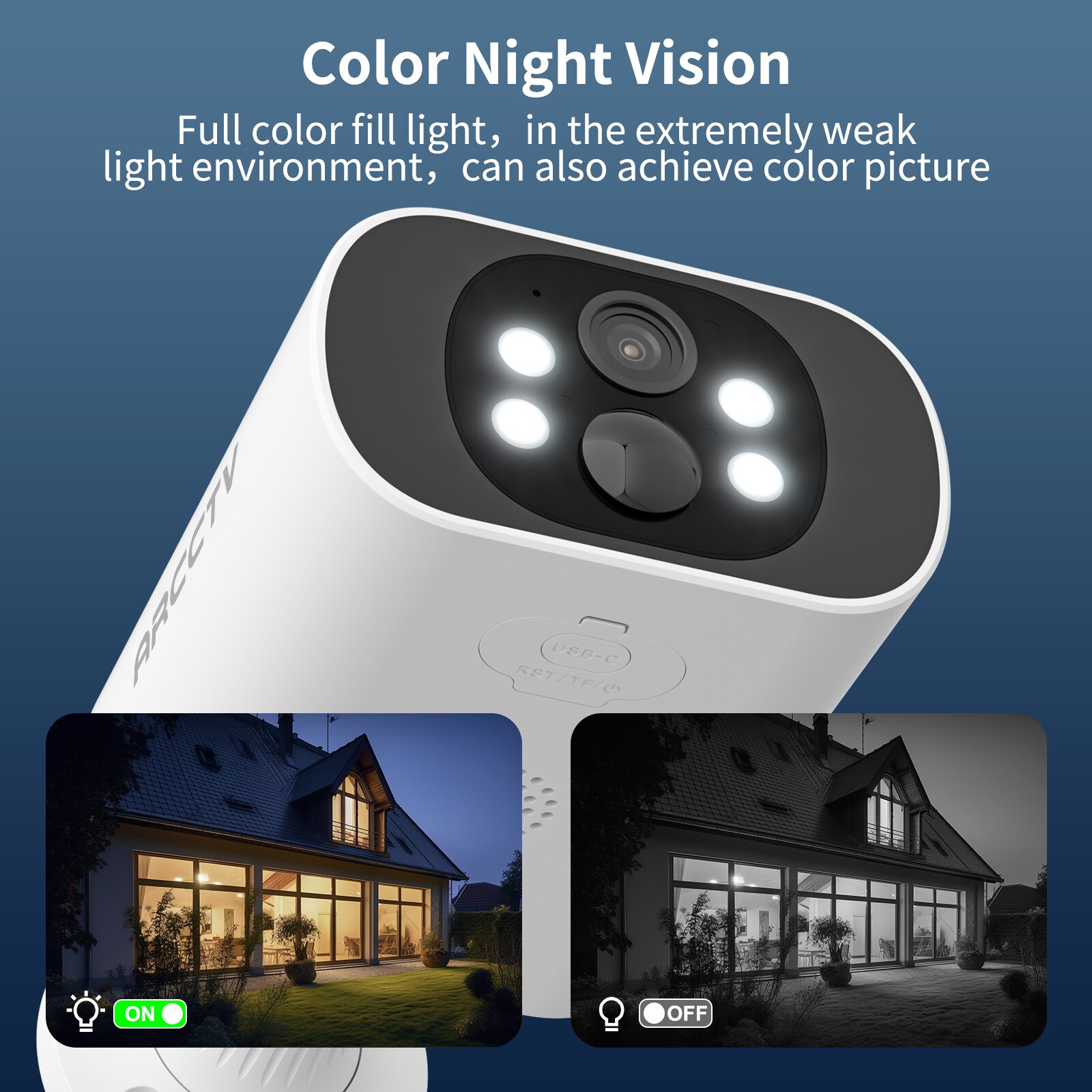 ARCCTV Pro 2K 4MP C3 Wifi Solar Battery Camera Kit CCTV System with 64GB SD Card