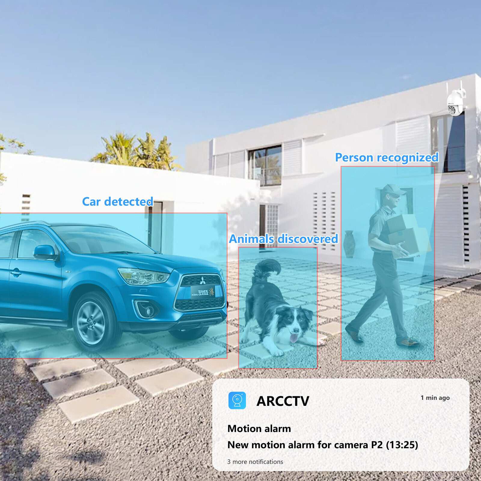 ARCCTV P2 Pro 2K 3MP WiFi PTZ Camera with 360° View