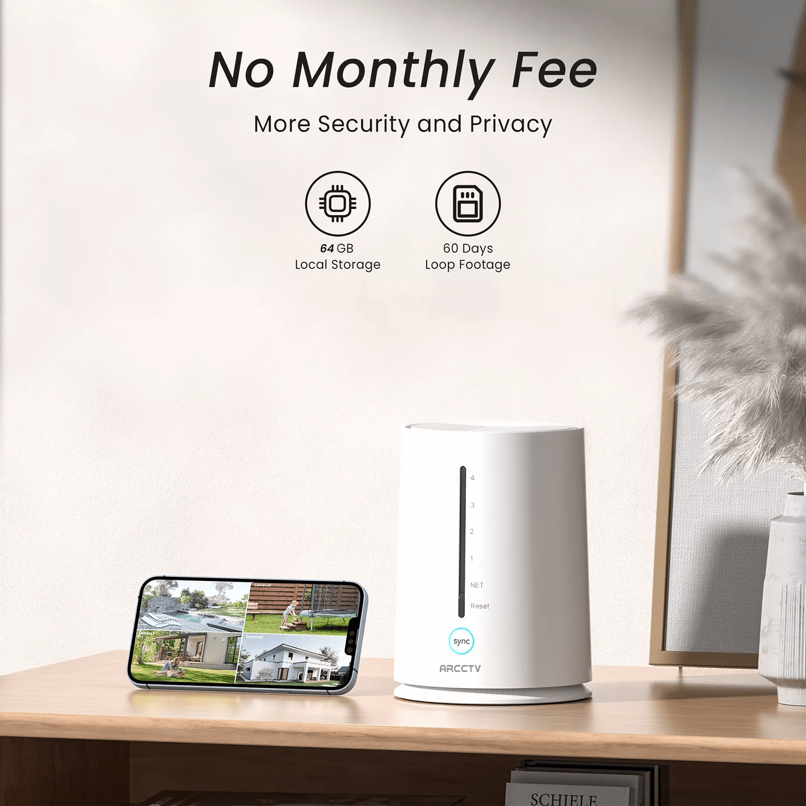 ARCCTV Pro 2K 4MP C3 Wifi Solar Battery Camera Kit CCTV System with 64GB SD Card