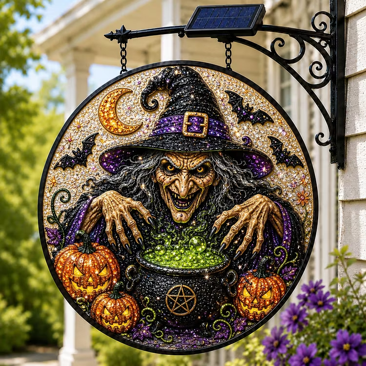 🎃 Solar Halloween LED Hanging Sign Light 👻