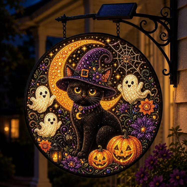 🎃 Solar Halloween LED Hanging Sign Light 👻