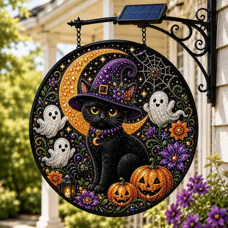 🎃 Solar Halloween LED Hanging Sign Light 👻