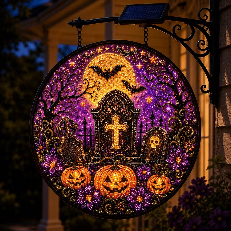 🎃 Solar Halloween LED Hanging Sign Light 👻