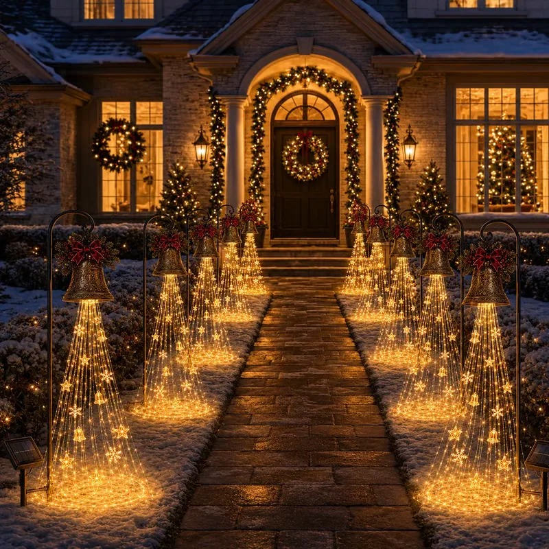 DOMIPLE | Pre-sale 🎅 Christmas Early Discount 49% Off 🎁 Christmas Bell Cascade Solar Yard Light✨