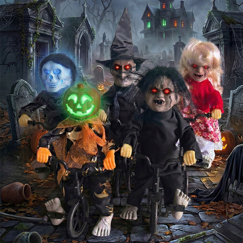 🎁Last Day 60% OFF - Activated Scary Tricycle Creepy Doll Prop