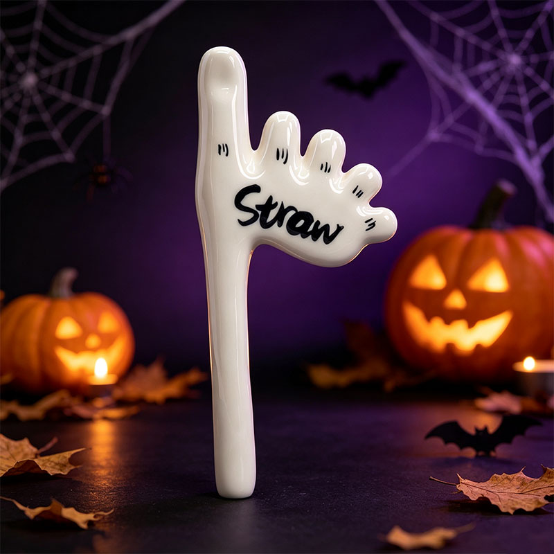 🔥Halloween 70% OFF🌟Handmade Foot-Shaped Ceramic Straw