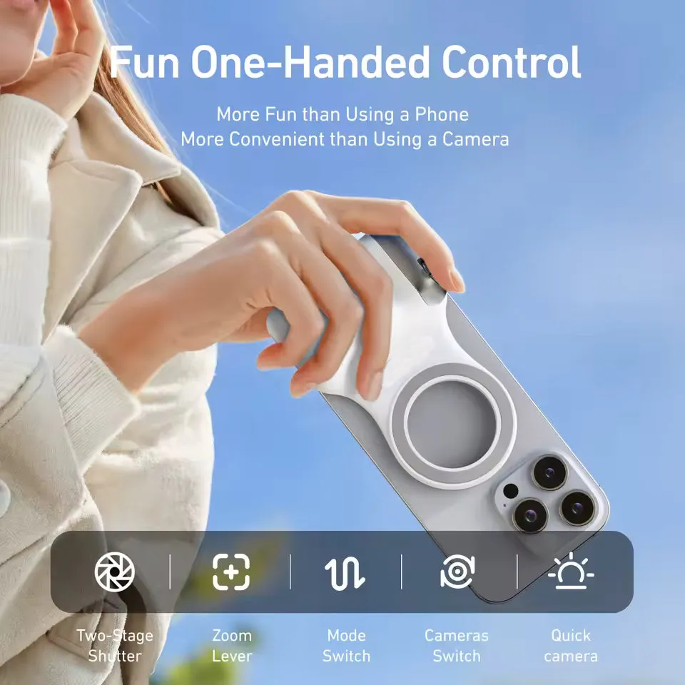 Magnetic Phone Camera Grip with Shutter