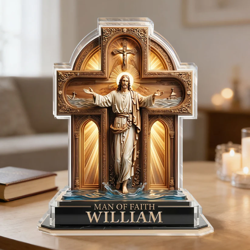 Man Of Faith | Personalized Custom Shaped Acrylic Plaque