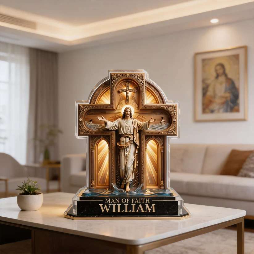 Man Of Faith | Personalized Custom Shaped Acrylic Plaque